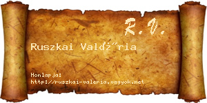 Ruszkai Valéria névjegykártya